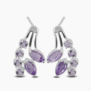 Natural Iolite Silver Studs Earrings