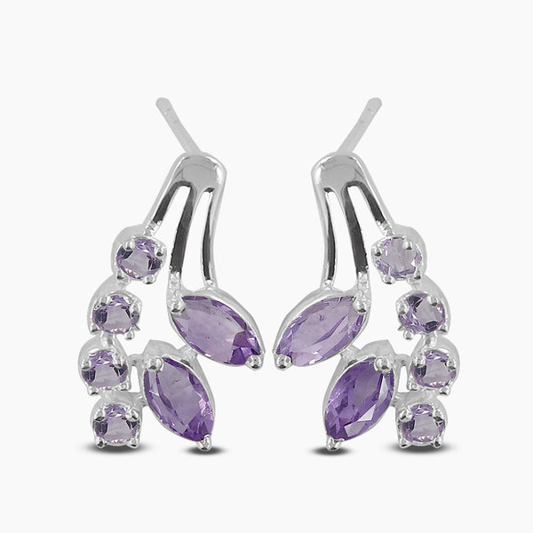 Natural Iolite Silver Studs Earrings