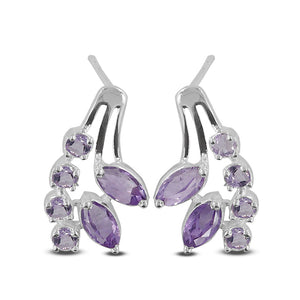 Natural Iolite Silver Studs Earrings