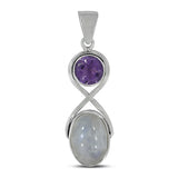 Rainbow Moonstone 925 Silver Pendant