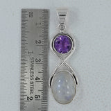 Rainbow Moonstone 925 Silver Pendant