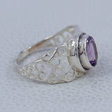 Natural Amethyst Silver Rings