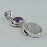 925 Silver Rainbow Moonstone Pendant