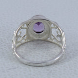 Natural Amethyst Silver Rings