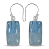 Aquamarine Cabochon Silver Earrings