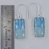 Aquamarine Cabochon Silver Earrings