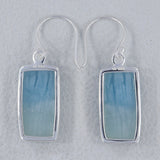 Aquamarine Cabochon Silver Earrings