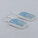 Aquamarine Cabochon Silver Earrings