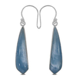 Aquamarine Cabochon Silver Earrings