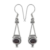 Garnet Silver Earrings