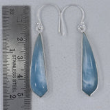 Aquamarine Cabochon Silver Earrings