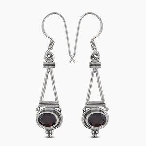 Garnet Silver Earrings