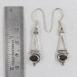 Garnet Silver Earrings