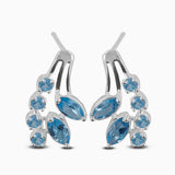 Natural Iolite Silver Studs Earrings