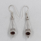 Garnet Silver Earrings