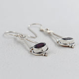 Garnet Silver Earrings