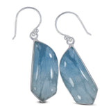 Aquamarine Cabochon Silver Earrings