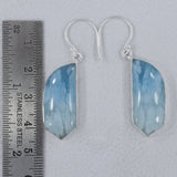 Aquamarine Cabochon Silver Earrings