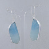 Aquamarine Cabochon Silver Earrings