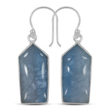 Aquamarine Cabochon Silver Earrings