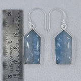 Aquamarine Cabochon Silver Earrings