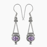 Garnet Silver Earrings