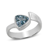 Natural Blue Topaz Silver Ring