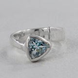 Natural Blue Topaz Silver Ring