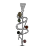 Multi Tourmaline 925 Silver Pendant