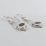 Garnet Silver Earrings