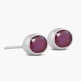 Emerald Silver Studs Earrings