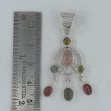 Multi Tourmaline 925 Silver Pendant