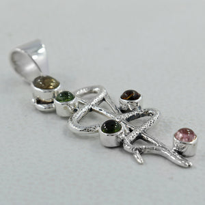 925 Silver Multi Tourmaline Pendants