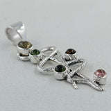 Multi Tourmaline 925 Silver Pendant