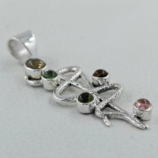 925 Silver Multi Tourmaline Pendants