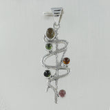 Multi Tourmaline 925 Silver Pendant