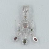 Multi Tourmaline 925 Silver Pendant