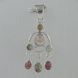 Multi Tourmaline 925 Silver Pendant