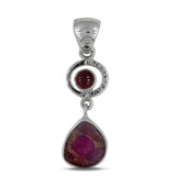 Watermelon Tourmaline Silver Pendant