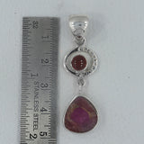 Watermelon Tourmaline Silver Pendant