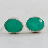 Emerald Silver Studs