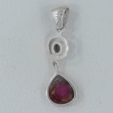 Watermelon Tourmaline Silver Pendant