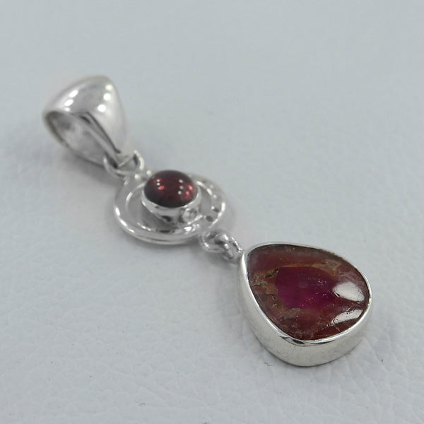 Watermelon Tourmaline Silver Pendants