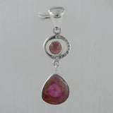 Watermelon Tourmaline Silver Pendant