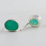 Emerald Silver Studs