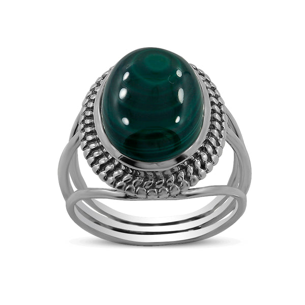 925 Sterling Silver Malachite Rings