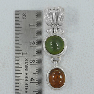 925 Silver Idocrase & Tourmaline Pendants
