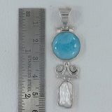 925 Silver Larimar Pendant