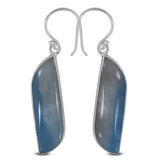 Aquamarine Cabochon Silver Earrings