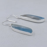 Aquamarine Cabochon Silver Earrings